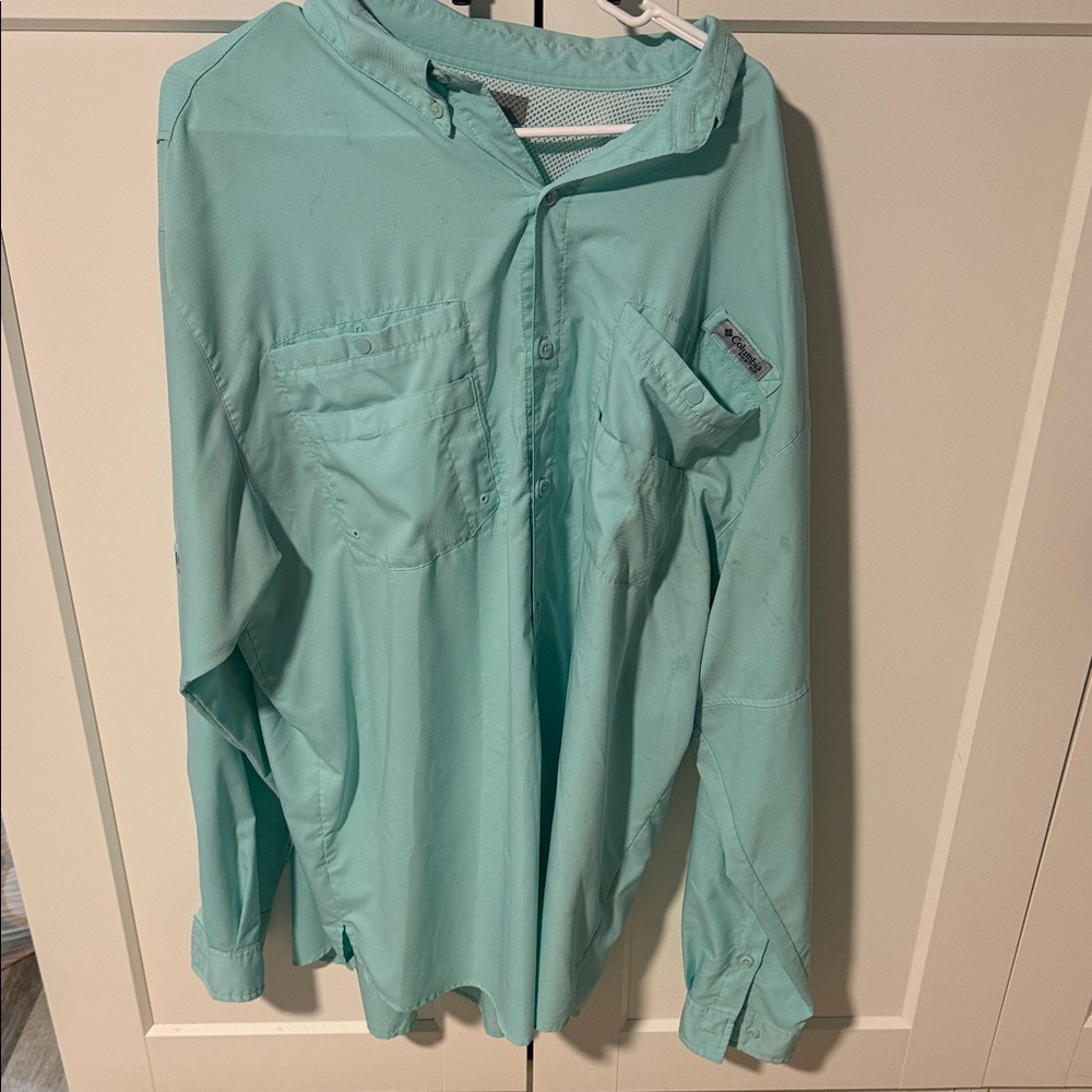 Columbia Men's Casual Button Down Shirt - Light Blue